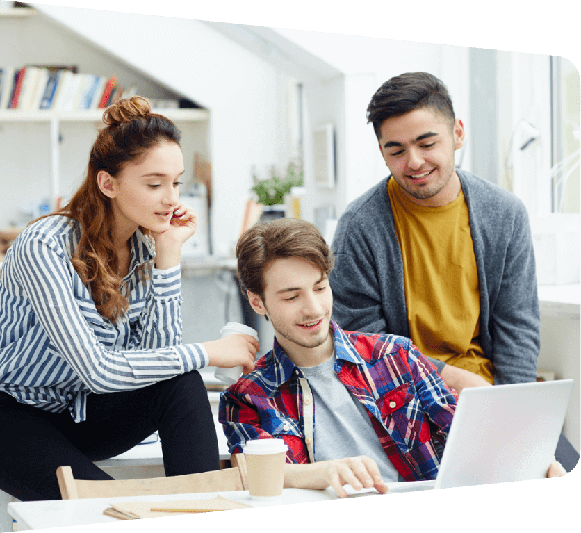 Team collaborating on digital marketing tools